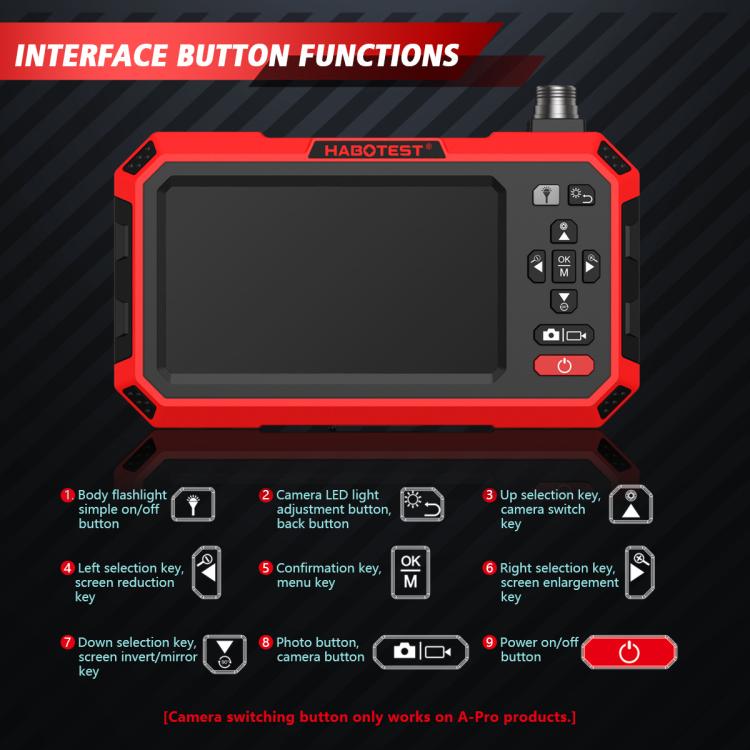 Industrial Endoscope HD Camera Pipe Inspection Instrument, HABOTEST HT669A, HABOTEST HT669A-PRO