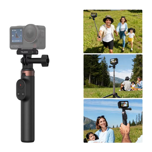 TELESIN Bluetooth Remote Control Selfie Stick Tripod For Action Cameras And Smartphones