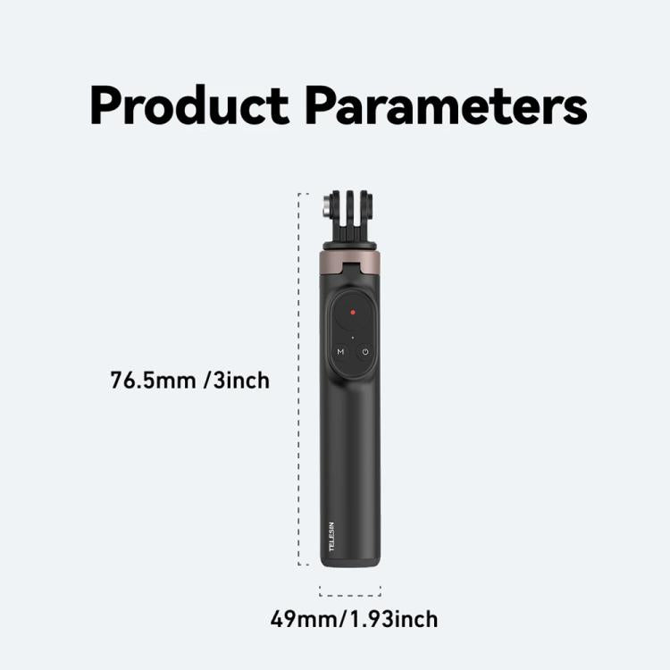 TELESIN Bluetooth Remote Control Selfie Stick Tripod For Action Cameras And Smartphones
