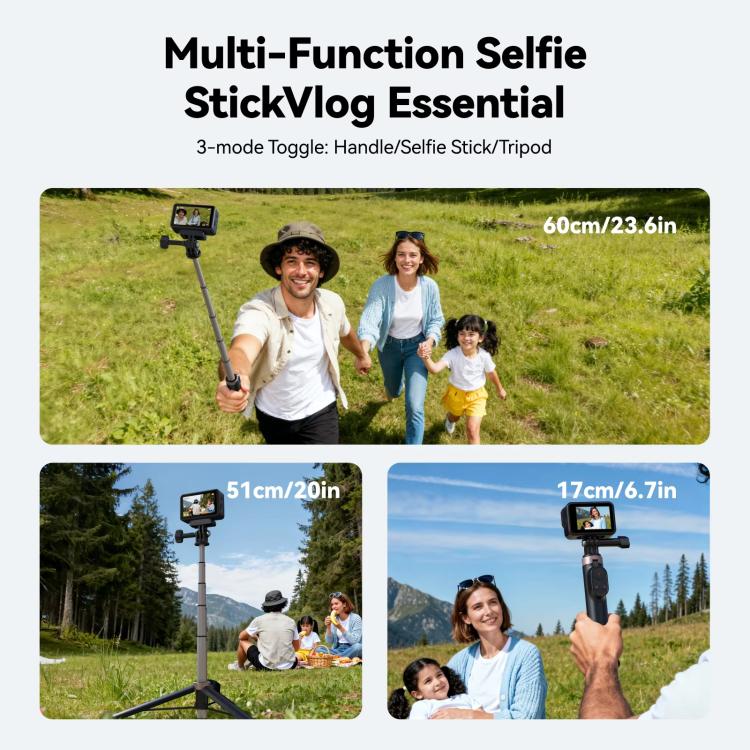 TELESIN Bluetooth Remote Control Selfie Stick Tripod For Action Cameras And Smartphones