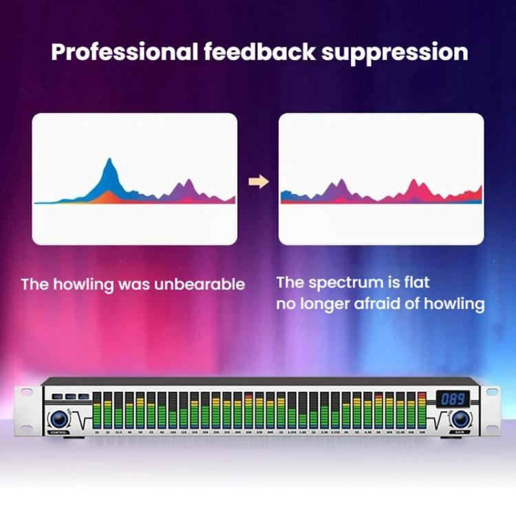 EQ-A31 Digital Equalizer Stage Home Karaoke Noise Reduction Audio Processor, EU Plug, US Plug, UK Plug, AU Plug