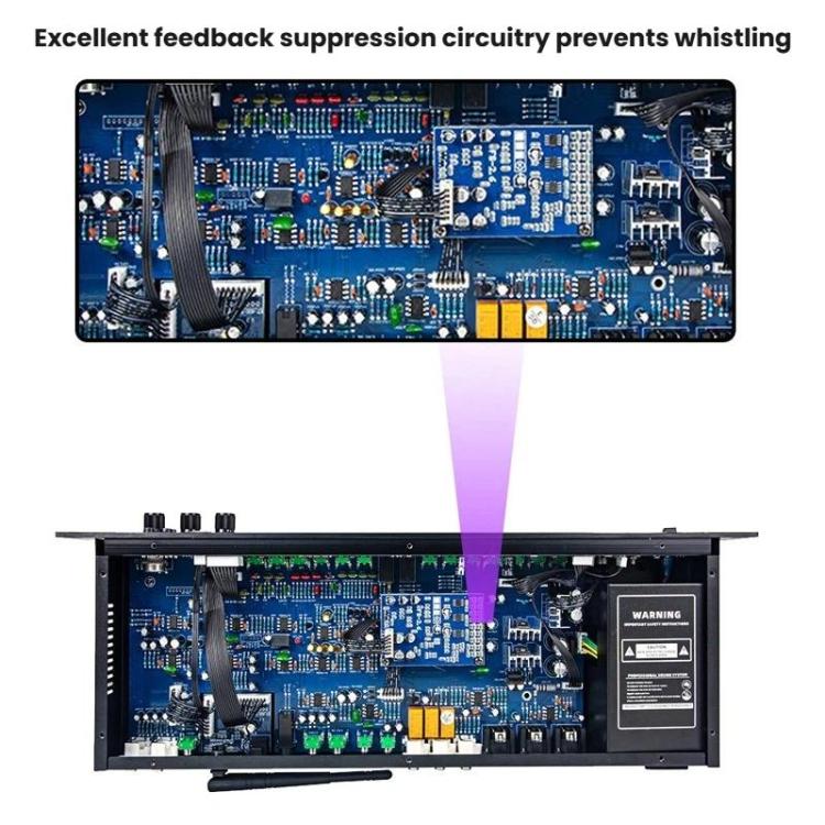 LD1500 Preamp Effects Processor Bluetooth Performance Reverb Processor Spectrum Equalizer Microphone Feedback Suppressor Tuner, US Plug, EU Plug, UK Plug, AU Plug