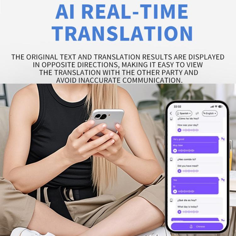 X56 156 Languages AI Smart Translation Earphones Wireless 6.0 Over-Ear Bluetooth Earphones