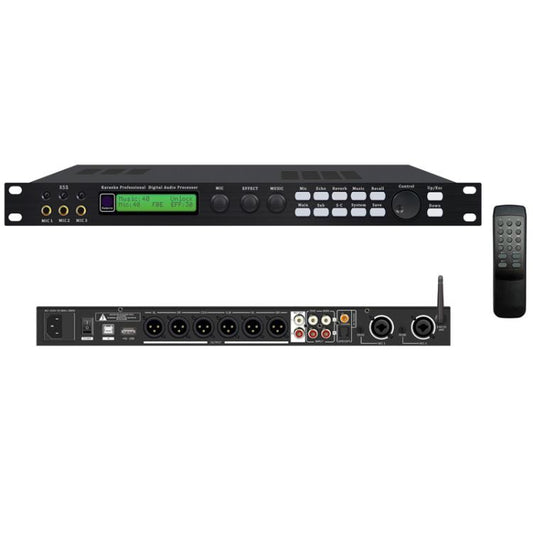 X5S Digital Effects Processor With Feedback Suppression Anti-Interference Treatment Reverb Equalization Adjustment, US Plug, EU Plug, UK Plug, AU Plug