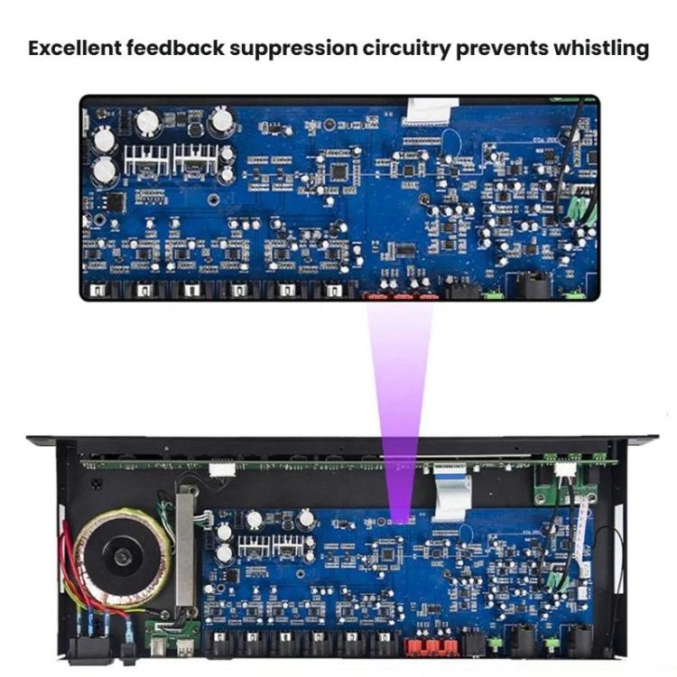 X5S Digital Effects Processor With Feedback Suppression Anti-Interference Treatment Reverb Equalization Adjustment, US Plug, EU Plug, UK Plug, AU Plug