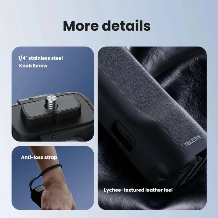 For Insta360 X5/X4 TELESIN Foldable Utility Grip Shooting Handle with Built-in Tripod
