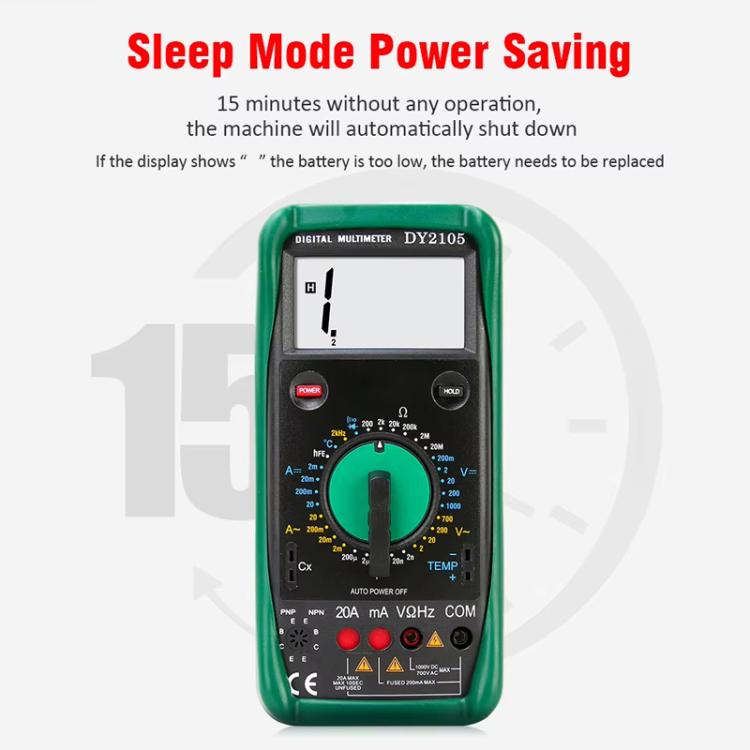 DUOYI AC/DC Voltage Resistance Testing Anti-Burn Digital Multimeter, DY2105