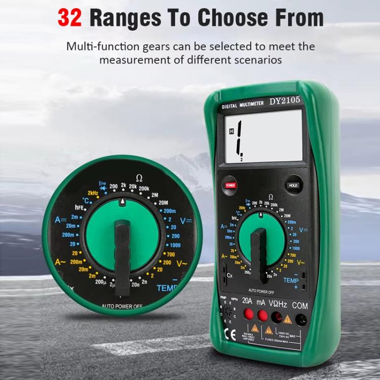 DUOYI AC/DC Voltage Resistance Testing Anti-Burn Digital Multimeter, DY2105