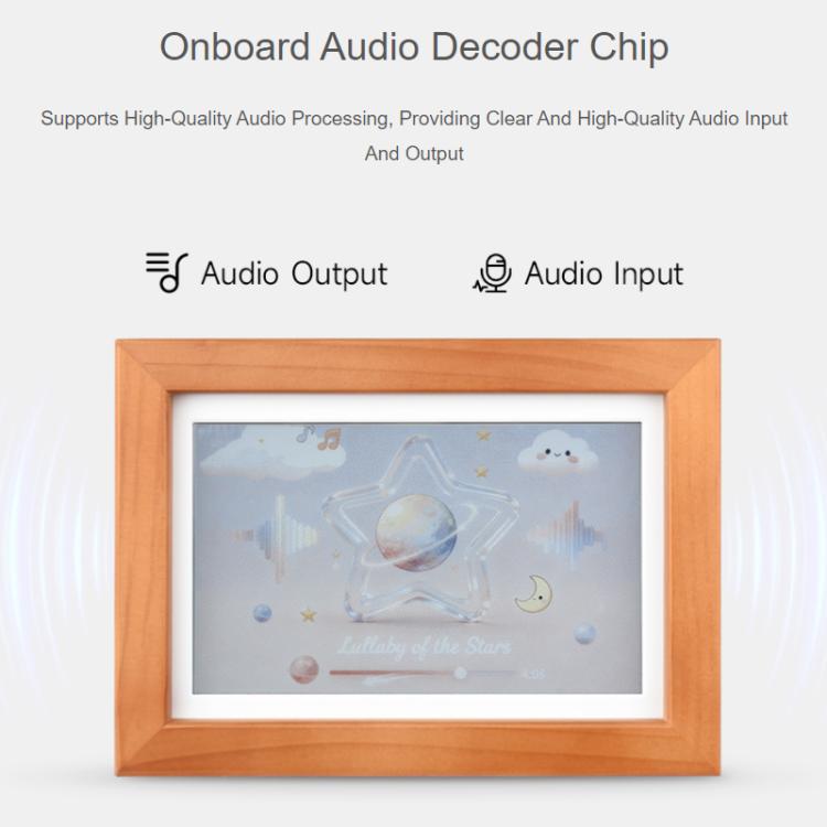 WAVESHARE ESP32-S3 7.3-Inch E6 Full-Color E-Paper Display With Solid Wood Frame 800 × 480 Resolution, 32408