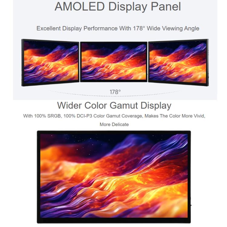 WAVESHARE 13.3-Inch FHD AMOLED Touchscreen 1920x1080 Pixels Fully Laminated Tempered Glass Panel, 32763 EU Plug, 32763 UK Plug, 32763 US Plug