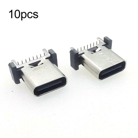 10pcs 16Pin USB Type-C Female Vertical SMT Connector Socket Charging Port, Height 10.0mm, Height 10.5mm