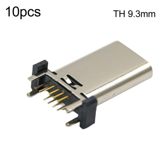 10pcs 16-Pin USB Type-C Female Connector PD Fast Charge Port, TH 9.3mm, TH 10.0mm, TH 10.5mm, TH 13mm, TH 13.7mm, TH 15mm, TH 16.5mm, TH 17.5mm, TH 18.5mm, SMT 9.3mm, SMT 13.0mm, SMT 13.7mm, SMT 15.0mm, SMT 17.5mm, SMT 18.5mm