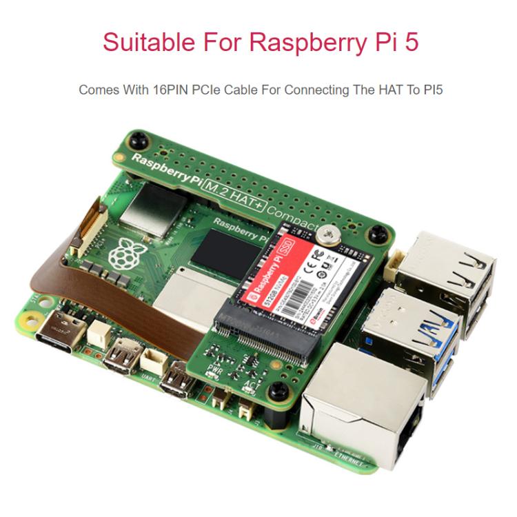 WAVESHARE Raspberry Pi Original Pi5 PCIe to M.2 Interface Expansion Board Compact Version