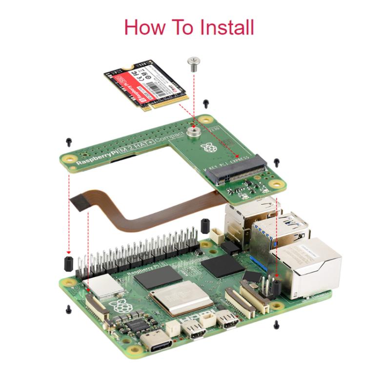 WAVESHARE Raspberry Pi Original Pi5 PCIe to M.2 Interface Expansion Board Compact Version