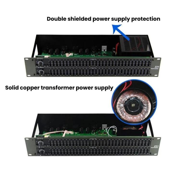 231 Stage Performance Home Audio Equalizer Bar KTV High-Mid-Low EQ Tuner, US Plug, EU Plug, UK Plug, AU Plug