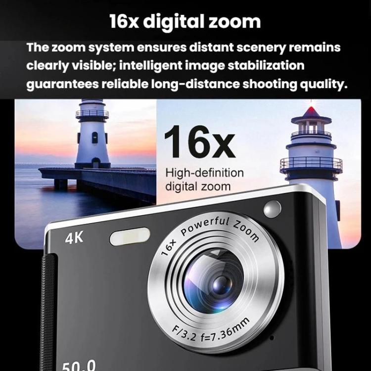 M06 4K HD Digital Camera For Students 16X Zoom Retro CCD Camera