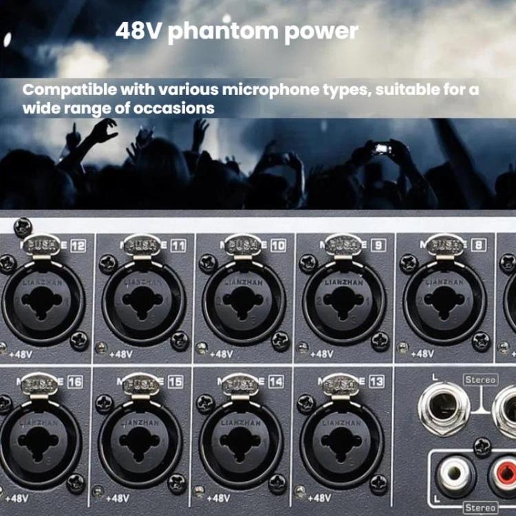 MDX22 USB Bluetooth 48V Phantom Power DSP Digital Mixer, US Plug, EU Plug, UK Plug, AU Plug