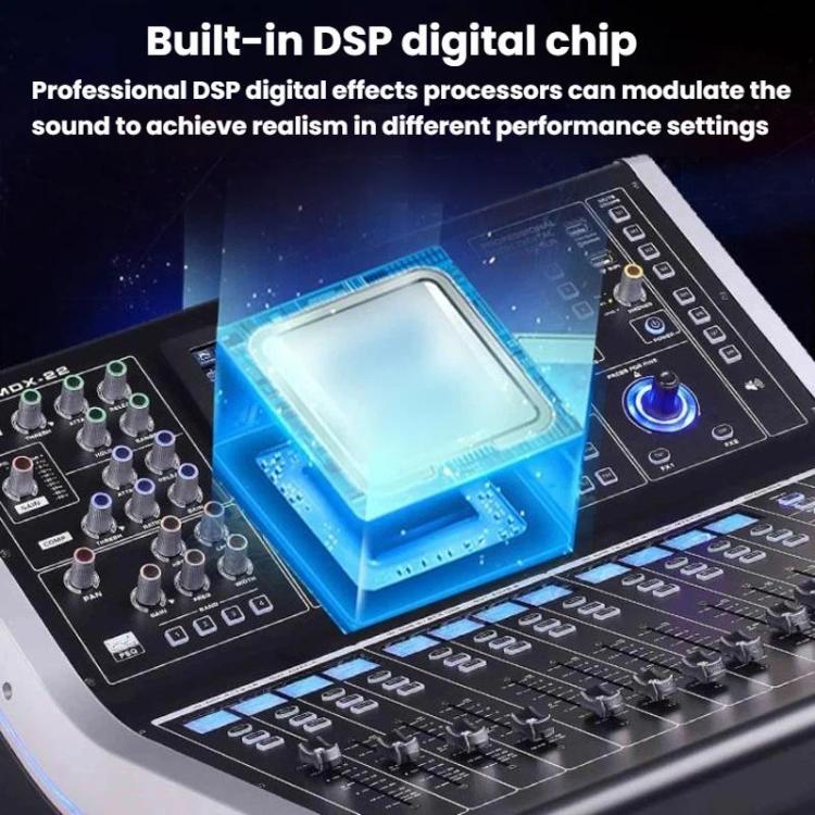 MDX22 USB Bluetooth 48V Phantom Power DSP Digital Mixer, US Plug, EU Plug, UK Plug, AU Plug