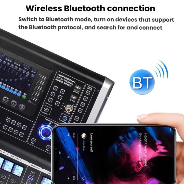 MDX22 USB Bluetooth 48V Phantom Power DSP Digital Mixer, US Plug, EU Plug, UK Plug, AU Plug