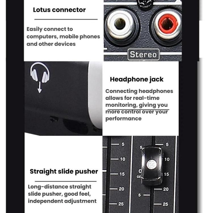 MDX22 USB Bluetooth 48V Phantom Power DSP Digital Mixer, US Plug, EU Plug, UK Plug, AU Plug