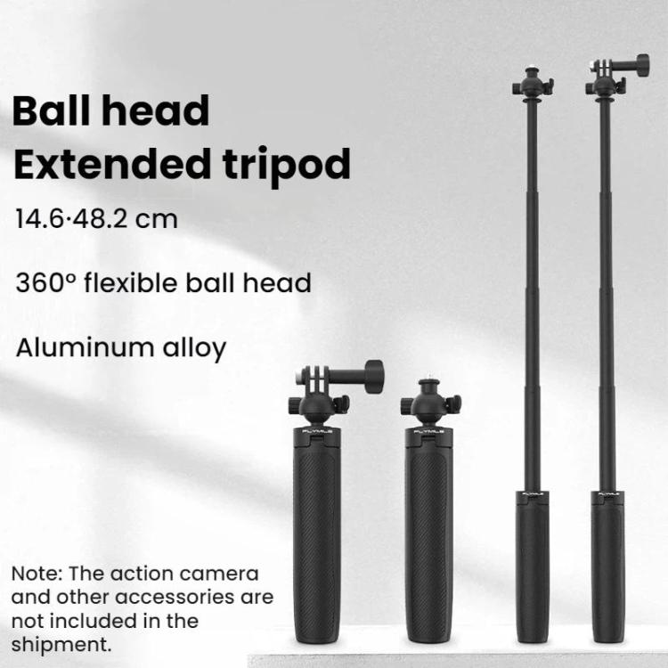 Flymile For DJI / GoPro / Insta360 Selfie Sticks Extension Tripods, 1/4 inch Version, Two-prong Version