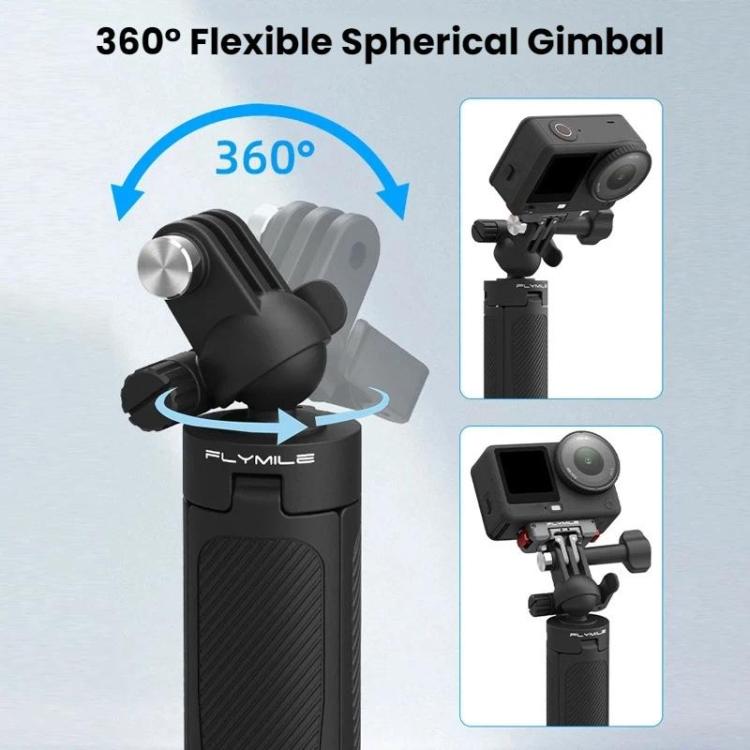 Flymile For DJI / GoPro / Insta360 Selfie Sticks Extension Tripods, 1/4 inch Version, Two-prong Version