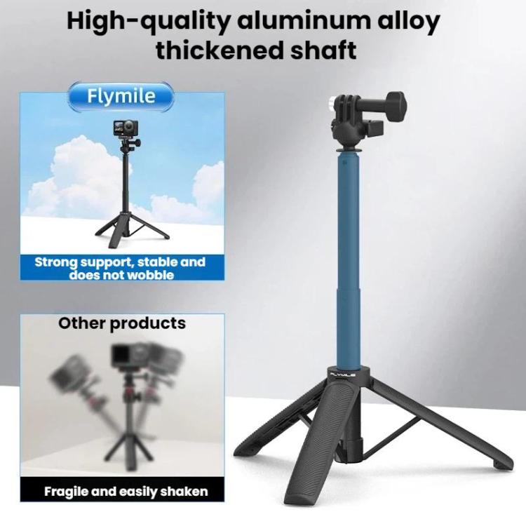 Flymile For DJI / GoPro / Insta360 Selfie Sticks Extension Tripods, 1/4 inch Version, Two-prong Version