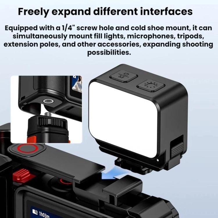 Flymile For DJI Osmo Action 5 Pro / 4 / 3 Camera Cage Handle With Magnetic Quick-Release Base