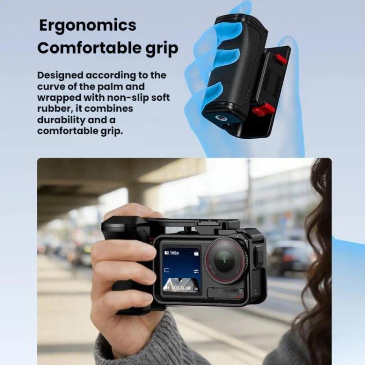 Flymile For DJI Osmo Action 5 Pro / 4 / 3 Camera Cage Handle With Magnetic Quick-Release Base