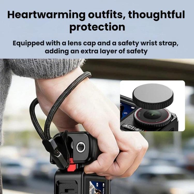 Flymile For DJI Osmo Action 5 Pro / 4 / 3 Camera Cage Handle With Magnetic Quick-Release Base