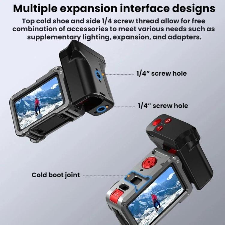 Flymile For DJI Magnetic Quick-Release Action Camera Street Shooting Handle, For Osmo Action 3 / 4 / 5 Pro, For Osmo Action 6