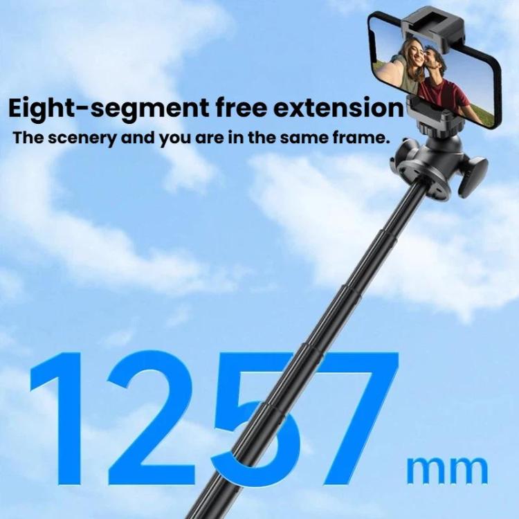 C15 Portable Remote Control Tripod Selfie Stick For Phone & Action Camera, 1/4 inch Adapter, Magnetic Quick-Release