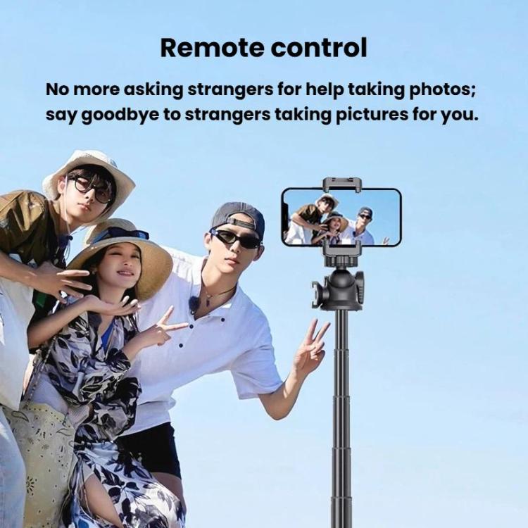 C15 Portable Remote Control Tripod Selfie Stick For Phone & Action Camera, 1/4 inch Adapter, Magnetic Quick-Release