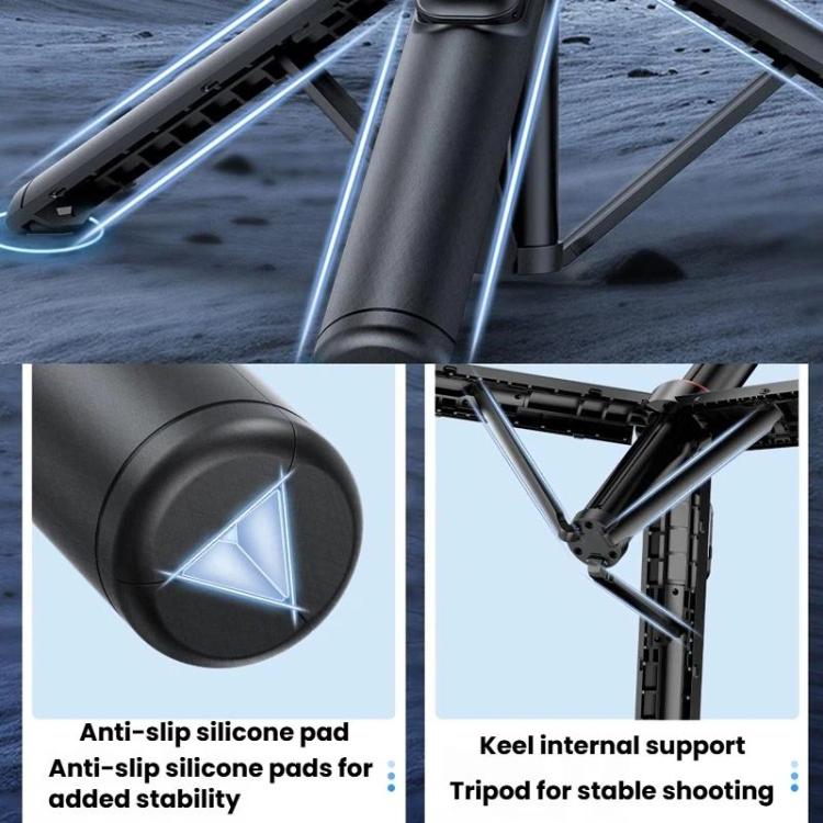 C15 Portable Remote Control Tripod Selfie Stick For Phone & Action Camera, 1/4 inch Adapter, Magnetic Quick-Release