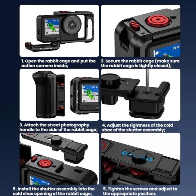 For DJI Osmo Action 6 Flymile Magnetic Quick-Release Base Handheld Shooting Sports Camera Accessory