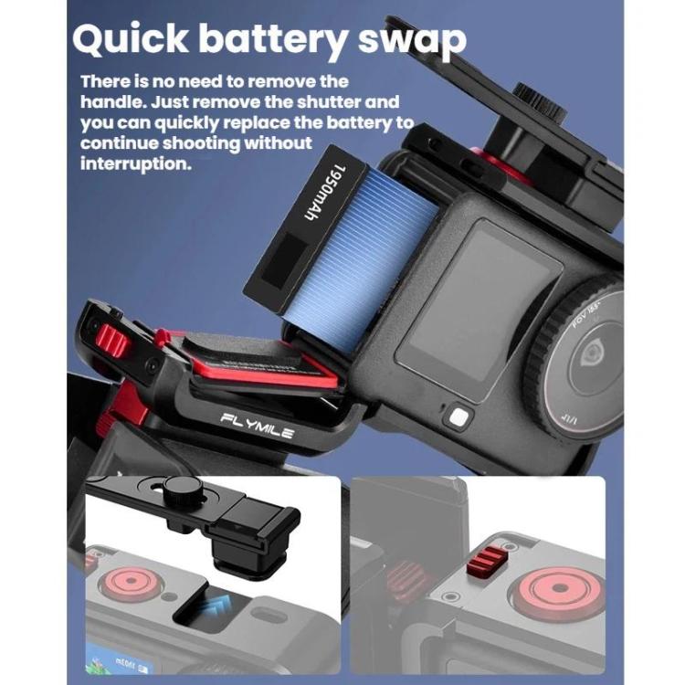 For DJI Osmo Action 6 Flymile Magnetic Quick-Release Base Handheld Shooting Sports Camera Accessory