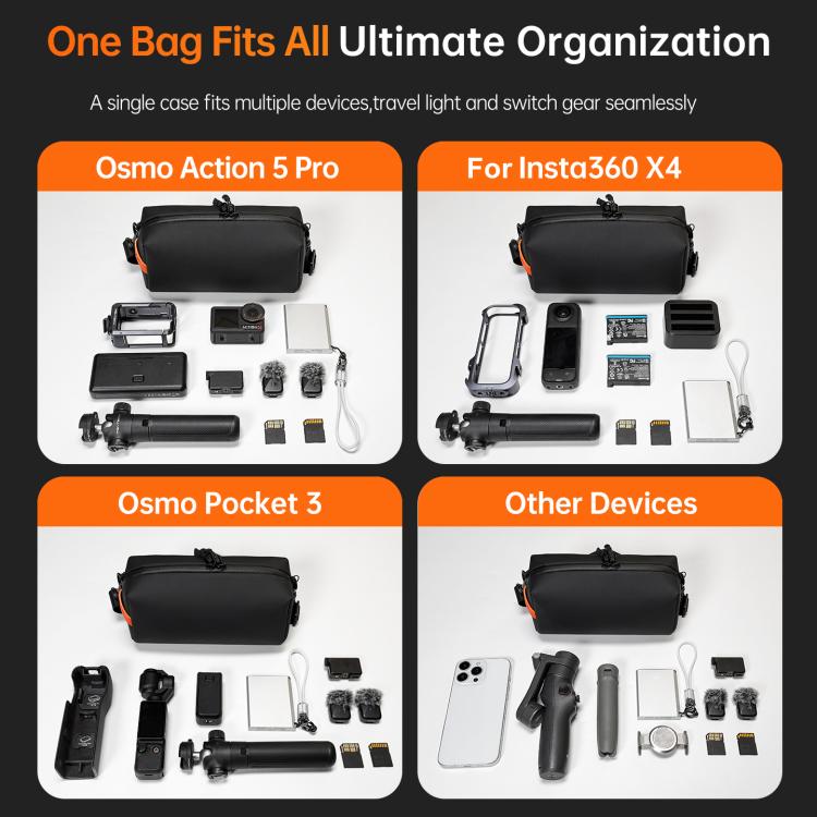For DJI Osmo Pocket 3 / 4 Action Camera Shoulder Bag, LKTOP L-PPM-013