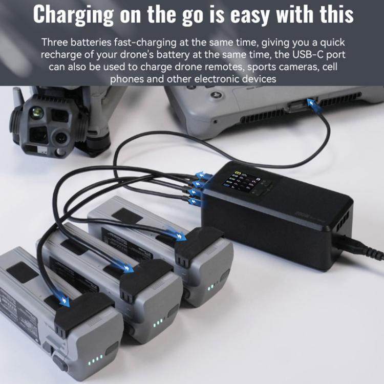 For DJI Air 3 / 3S LKTOP UC342 200W 3-Channel Charger Aerial Photography Charging Butler, US Plug, EU Plug