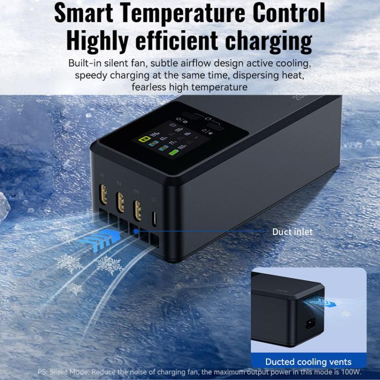 For DJI Air 3 / 3S LKTOP UC342 200W 3-Channel Charger Aerial Photography Charging Butler, US Plug, EU Plug