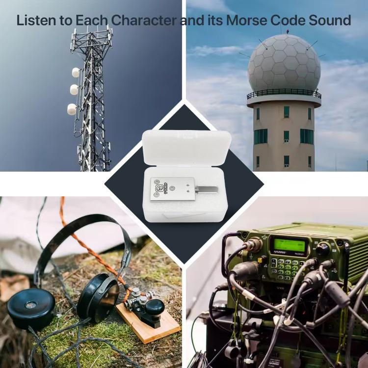 Portable Dual-Paddle Automatic Key Wireless Shortwave Morse Code, Silver