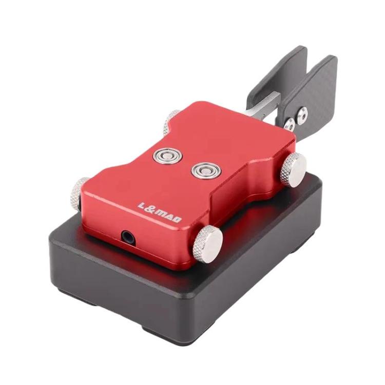 3.5mm Audio Dual-paddle Automatic Key Shortwave Radio Morse Code, Titanium Gray, Blue, Red