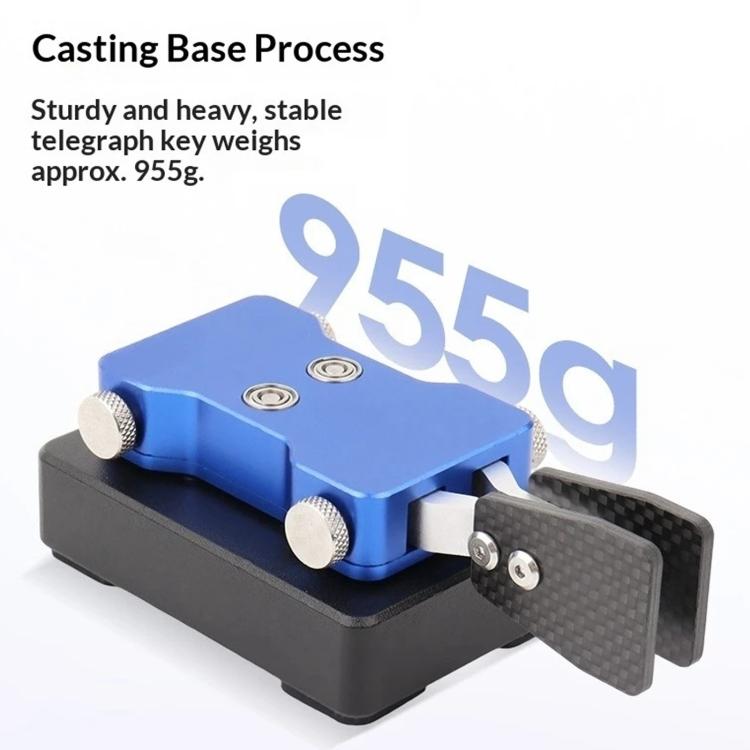 3.5mm Audio Dual-paddle Automatic Key Shortwave Radio Morse Code, Titanium Gray, Blue, Red