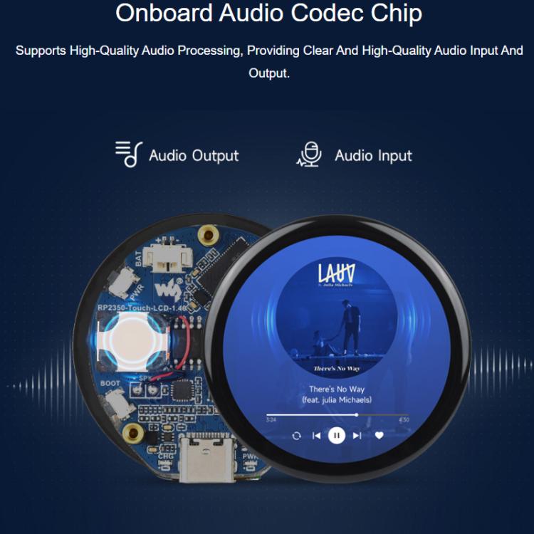 WAVESHARE RP2350 High-Performance Microcontroller Development Board Features 1.46-Inch Round Touchscreen Display, 32868