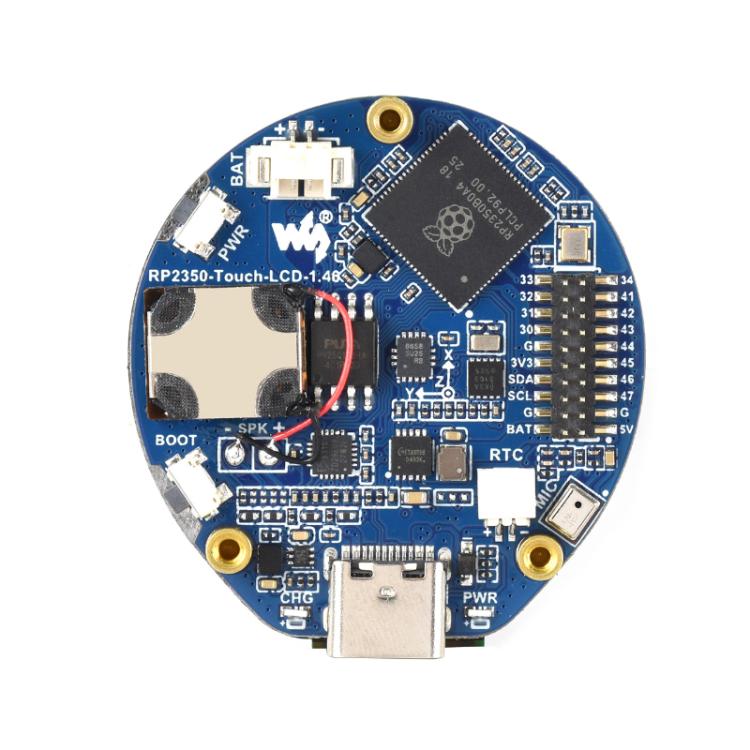 WAVESHARE RP2350 High-Performance Microcontroller Development Board Features 1.46-Inch Round Touchscreen Display, 32868