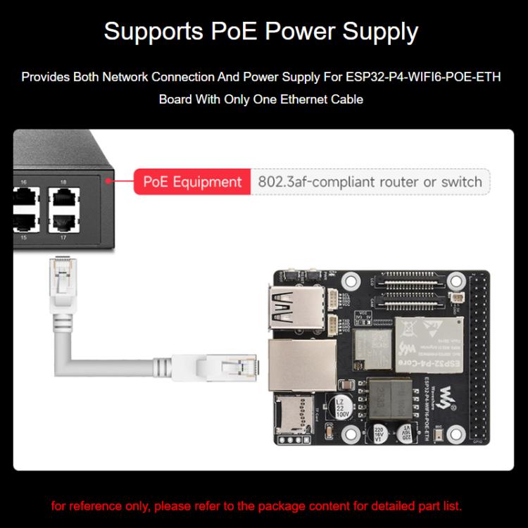 WAVESHARE ESP32-P4-WIFI6-POE-ETH Development Board Supports Power Over Ethernet (PoE), Package D