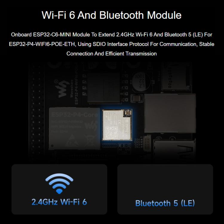 WAVESHARE ESP32-P4-WIFI6-POE-ETH Development Board Supports Power Over Ethernet (PoE), Package D