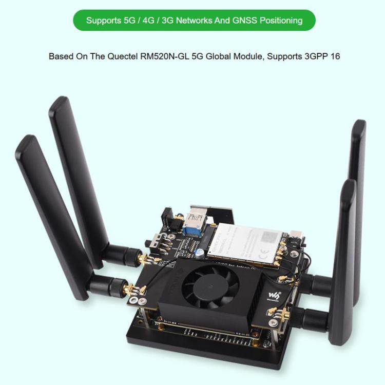 WAVESHARE 5G / 4G / 3G Module, Includes RM520N-GL Module, Supports 5G NSA And SA Networking, GNSS Positioning, 32256