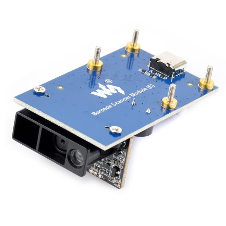 WAVESHARE Barcode QR Code Scanning Module Type E Metal Casing DPM Code Reading Onboard USB UART Dual Interfaces, 32387