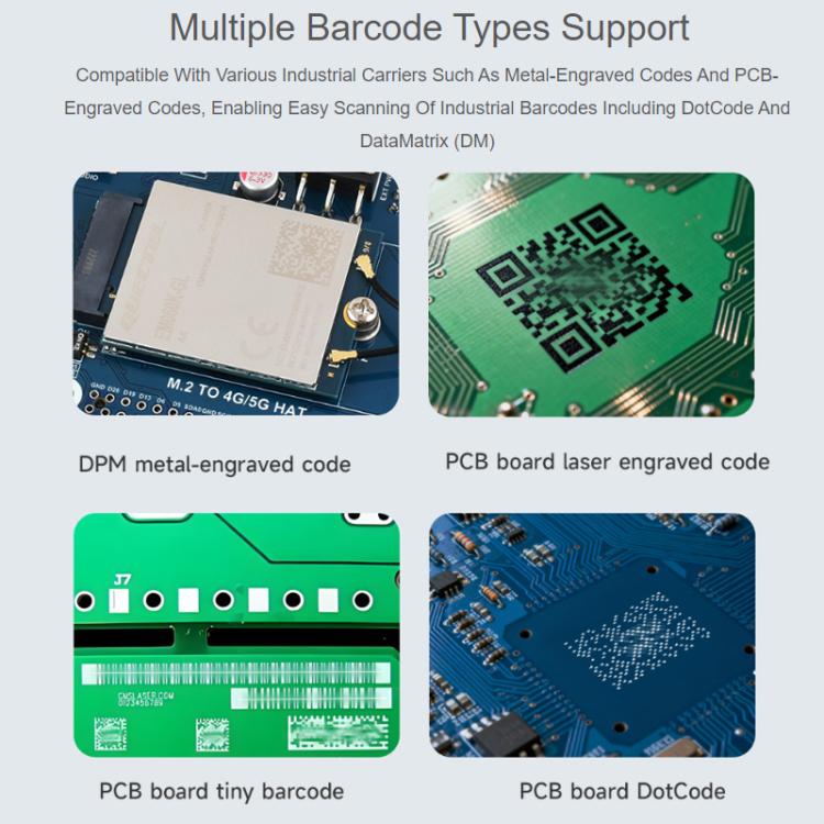 WAVESHARE Barcode QR Code Scanning Module Type E Metal Casing DPM Code Reading Onboard USB UART Dual Interfaces, 32387