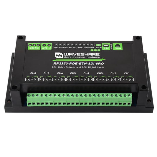 WAVESHARE RP2350 Industrial Control Board 8-Channel Network Relays Based On RP2350 Main Controller, 32451, 32452